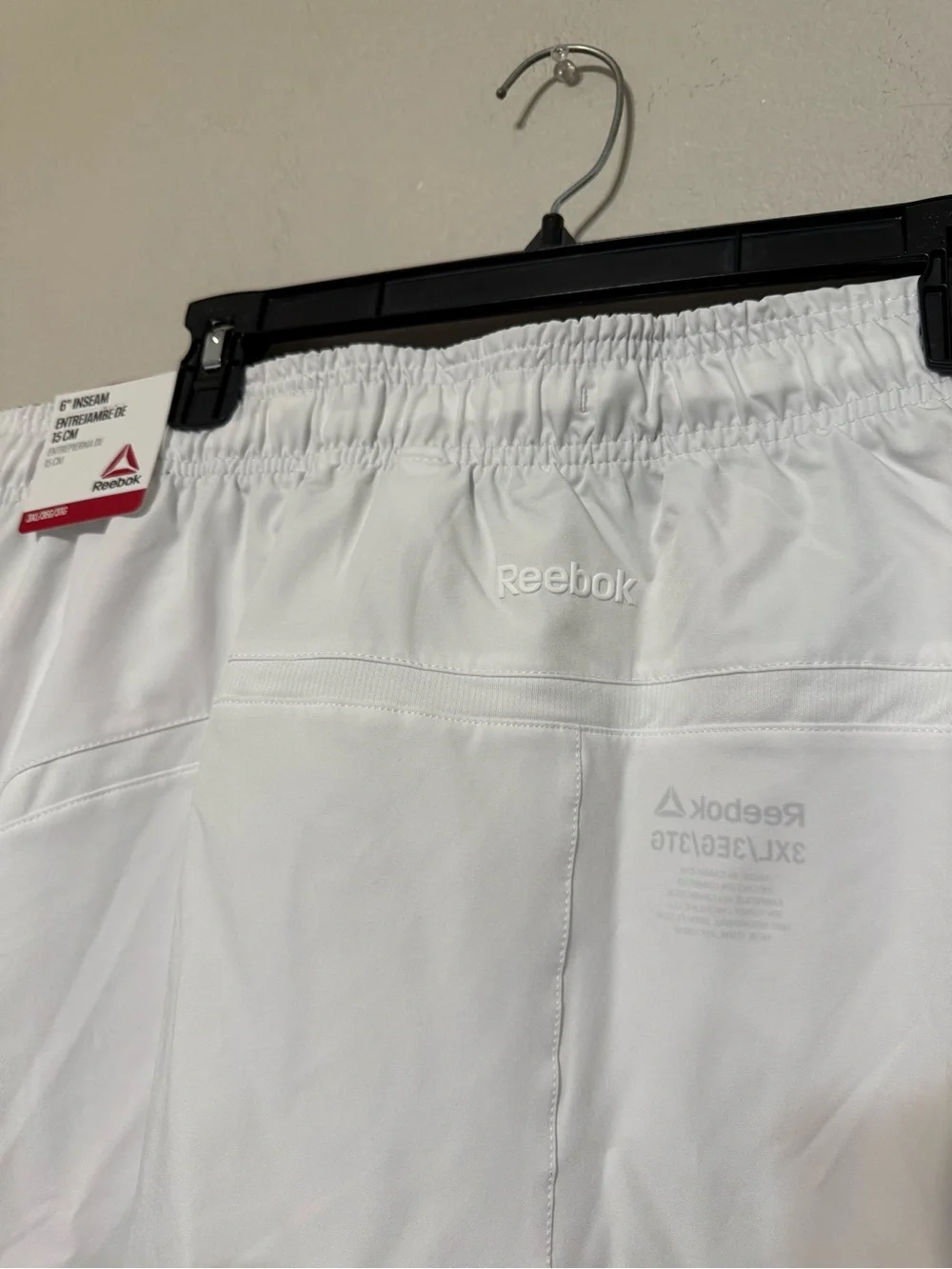 Reebok Men’s White Athletic Drawstring Shorts